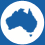 Map of Australia on White Circle Background icon